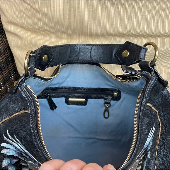 Isabella Fiore vintage leather embroidered hobo handbag - Picture 4 of 5